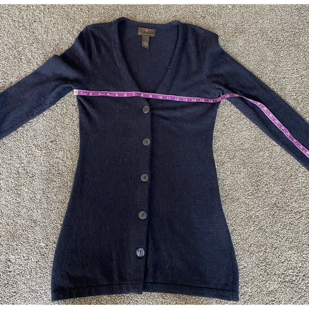 Fenn Wright Manson Navy Blue Longline Angora Wool Cardigan - Size L - Picture 4 of 6